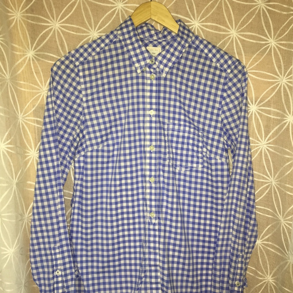 Shrunken Boyfriend Gap plaid long sleeve